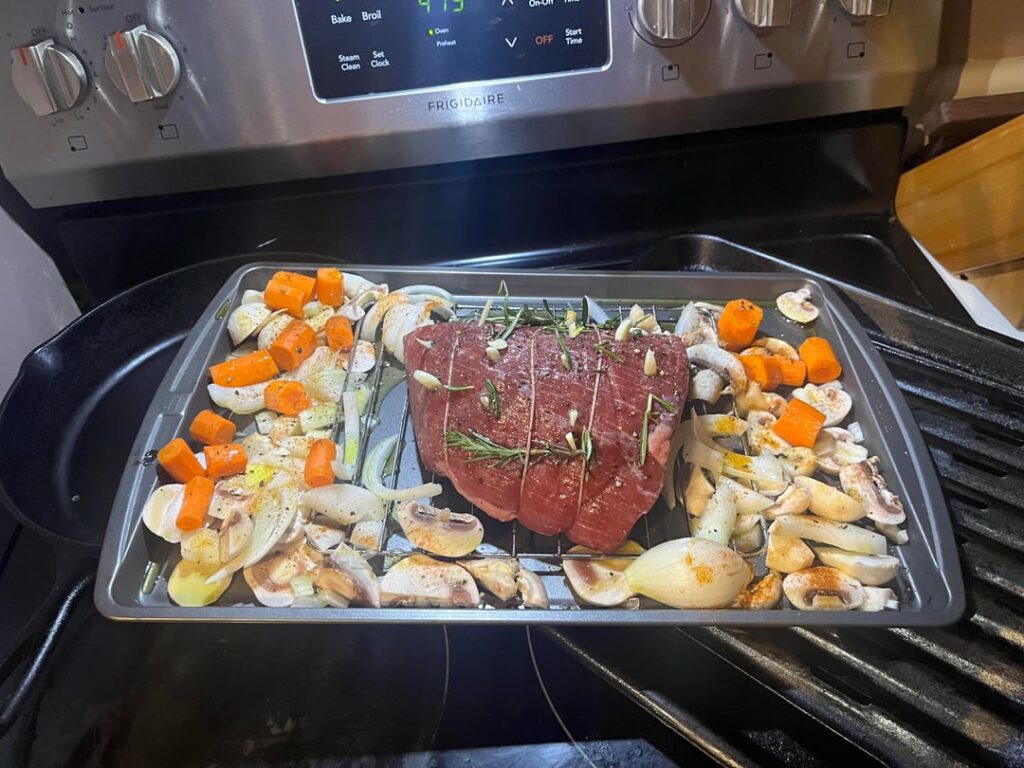 I’m addicted to roasts. Top round roast with potatoes. Exceptionally tender…