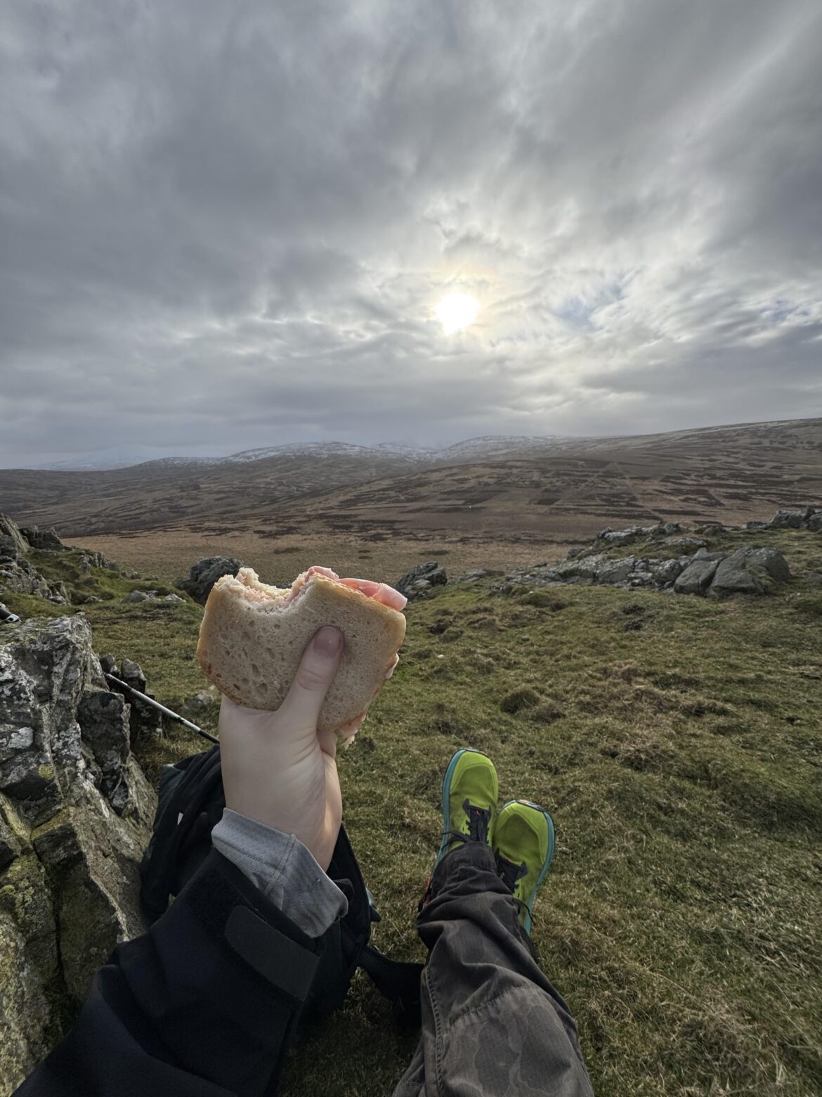 a simple ham and smoked cuddys cave cheese enjoyed in the hills