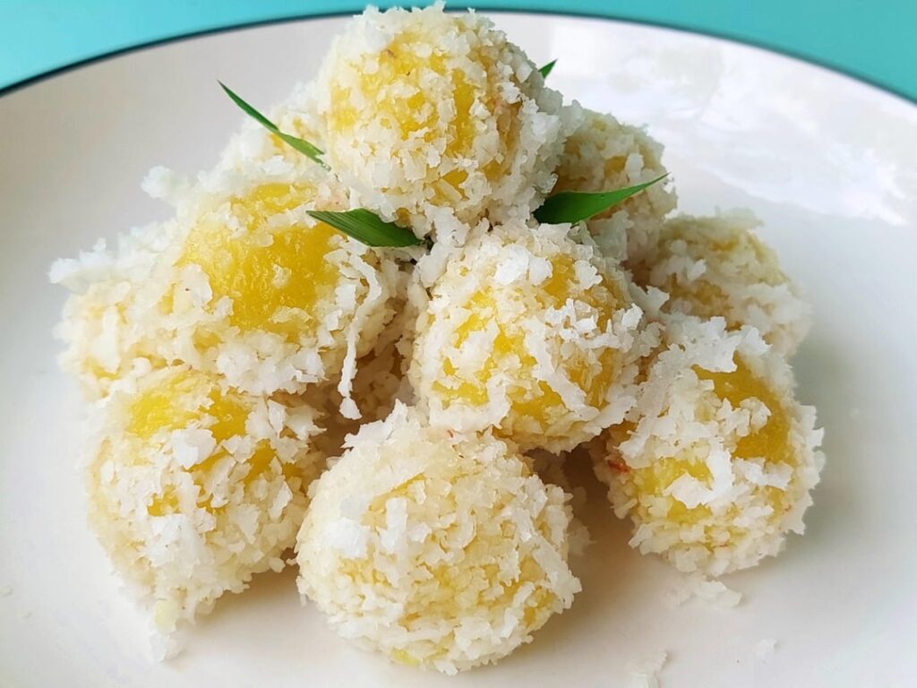 Shredded Coconut Corn Balls