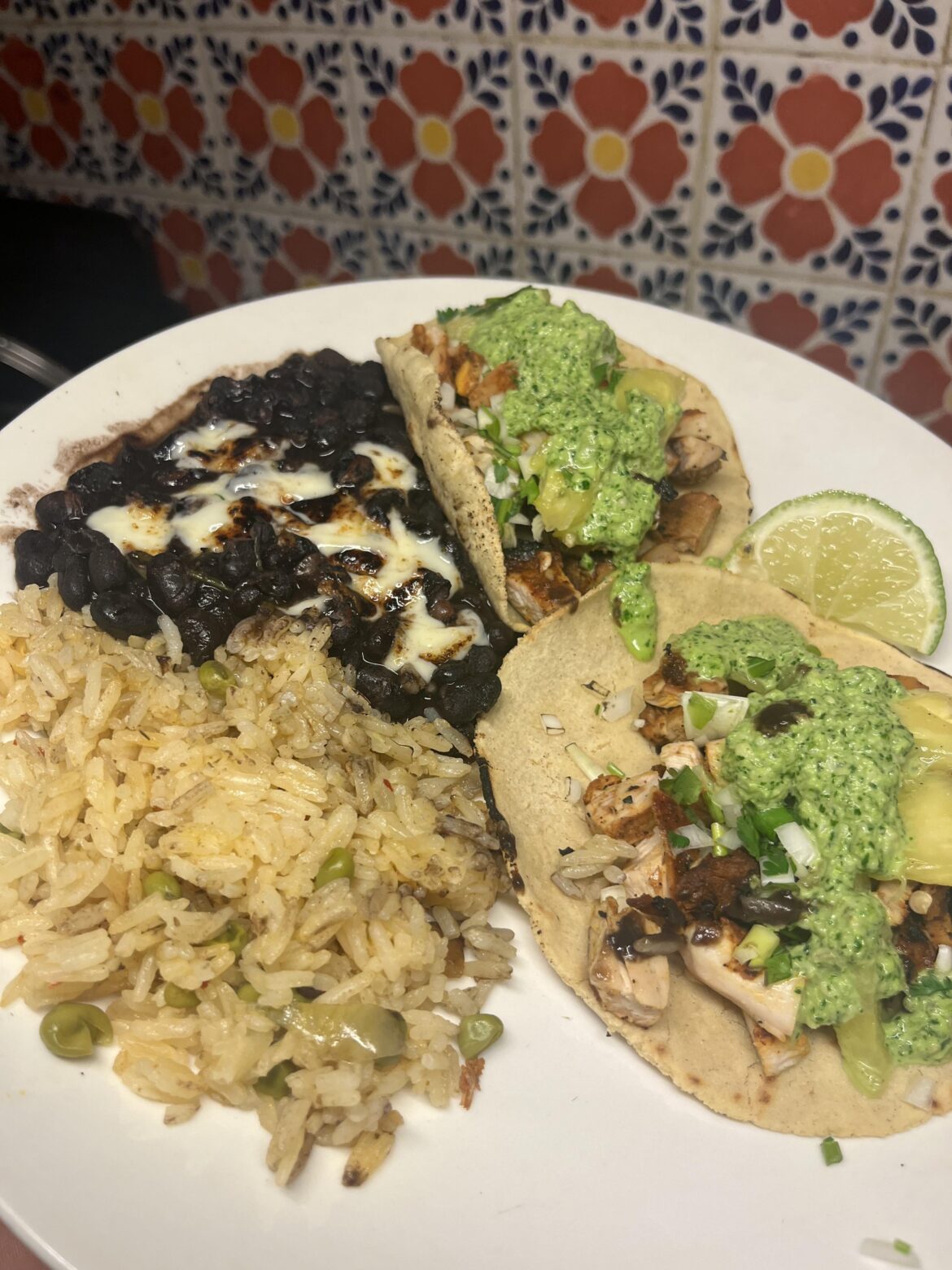 Achiote marinade chicken thighs and aji verde