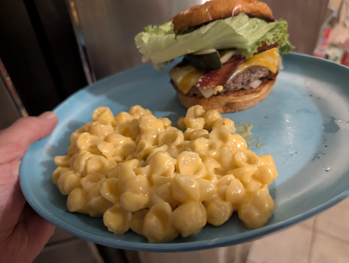 Homemade bacon cheese single