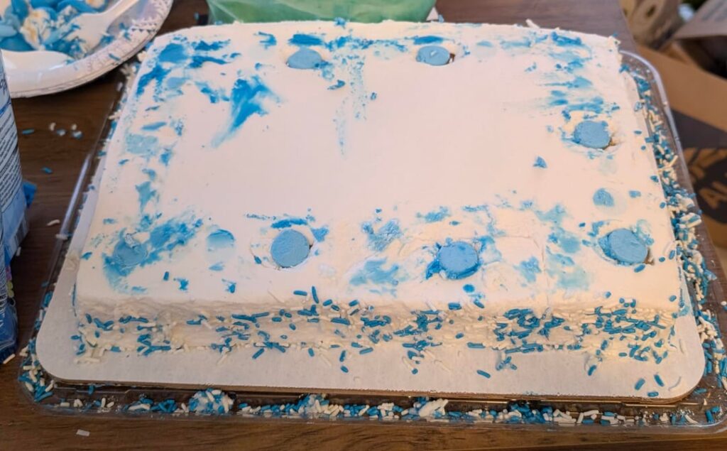 I missed the window to order my son’s cake so I decorated a premade one myself! I missed the window to order my son's cake so I decorated a premade one myself!