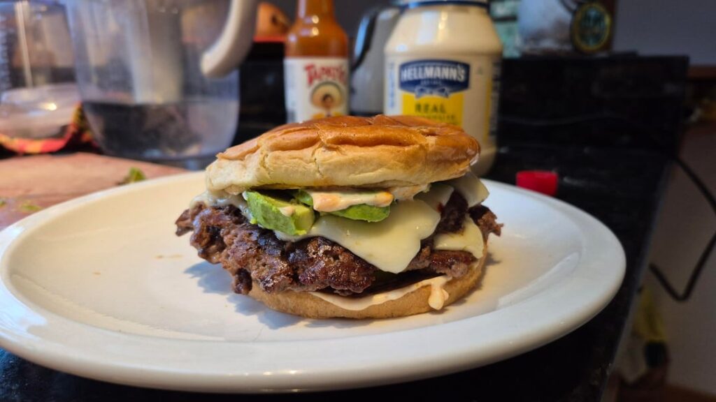 Homemade Double Mexican Smash Burger