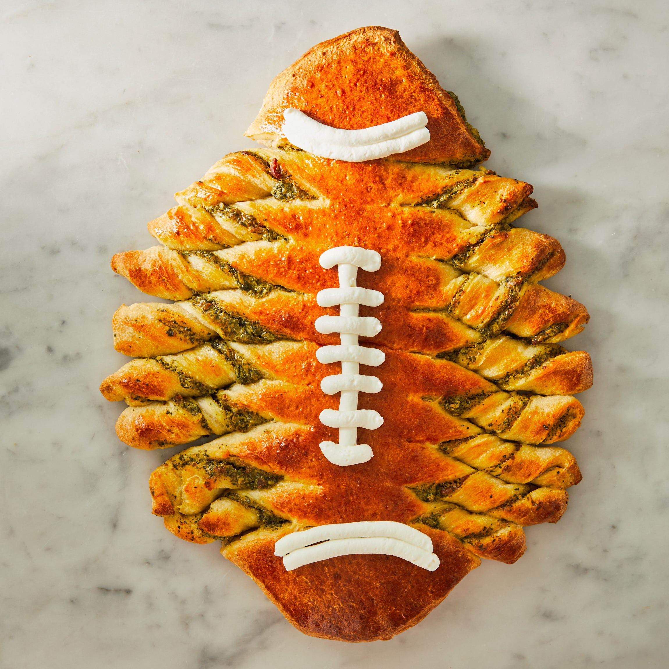 pull apart spinach artichoke football