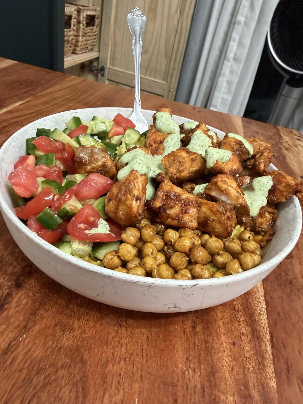 Indian spiced salmon bowl - I thought it turned out pretty and vibrant