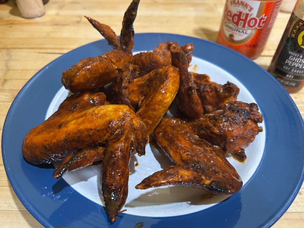 Here’s my Super Bowl wings. Touchdown or flag on the play?