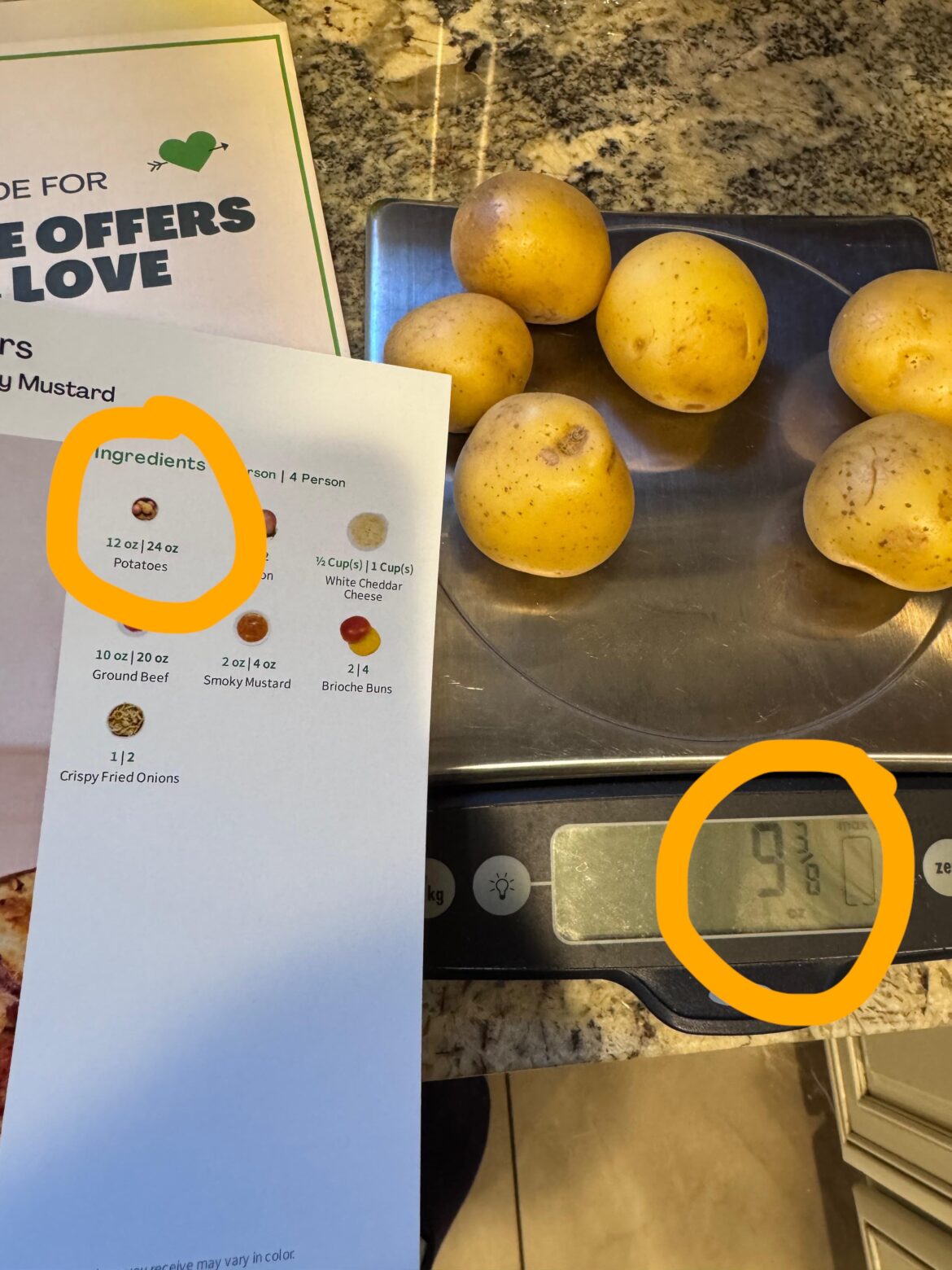 My 12 ounces of potatoes