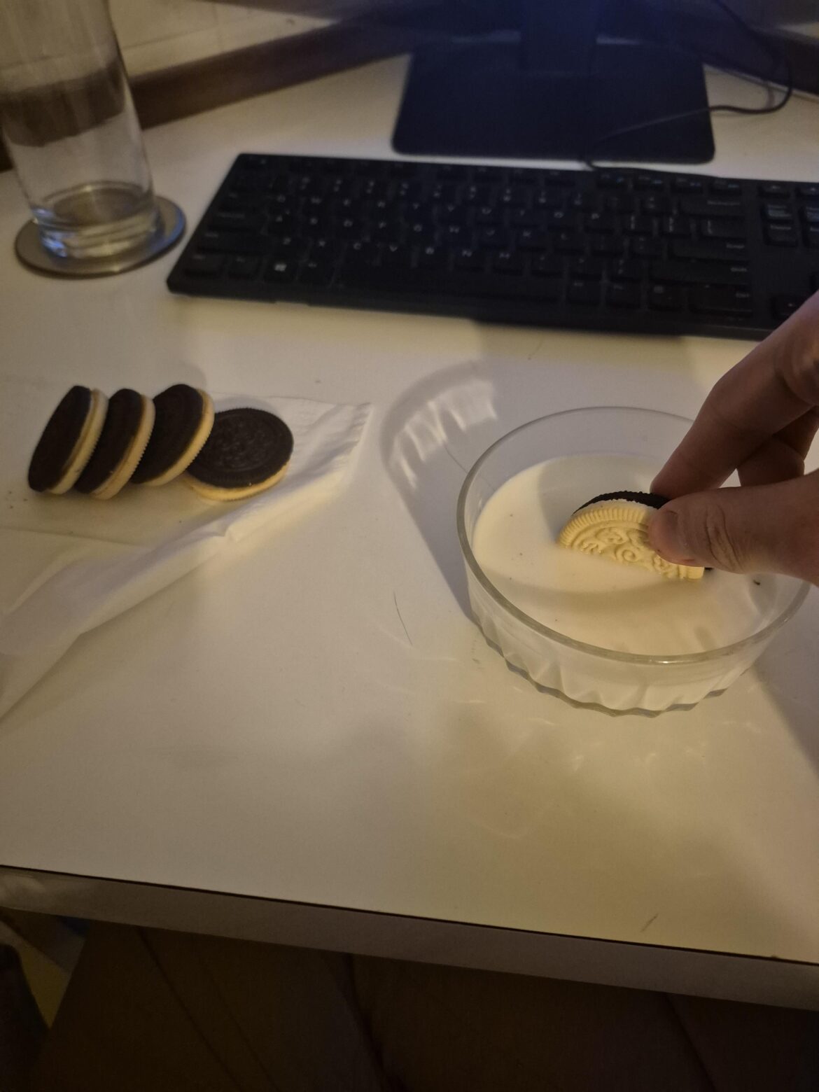 Stop using a glass of milk use a pudding bowl (I'm to lazy to repost it the normal way)