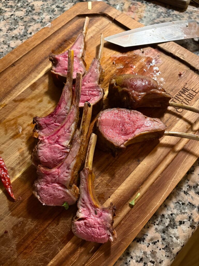 V-Day Lamb for my wife, came out perfect. Served with blackberry pan sauce V-Day Lamb for my wife, came out perfect. Served with blackberry pan sauce