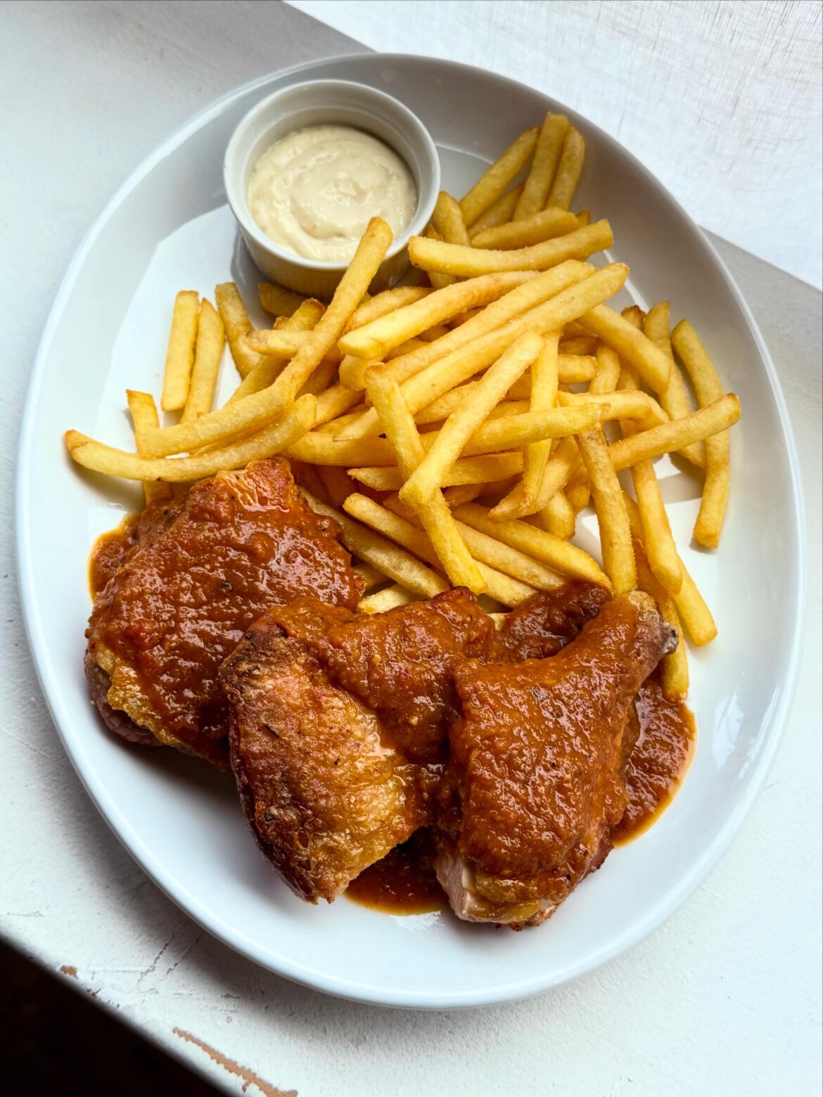 Peri peri chicken and chips
