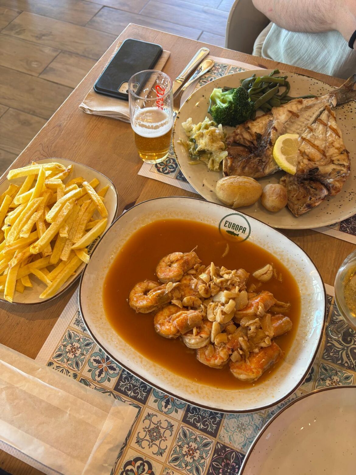 Garlic Shrimp and Fish in Lisbon