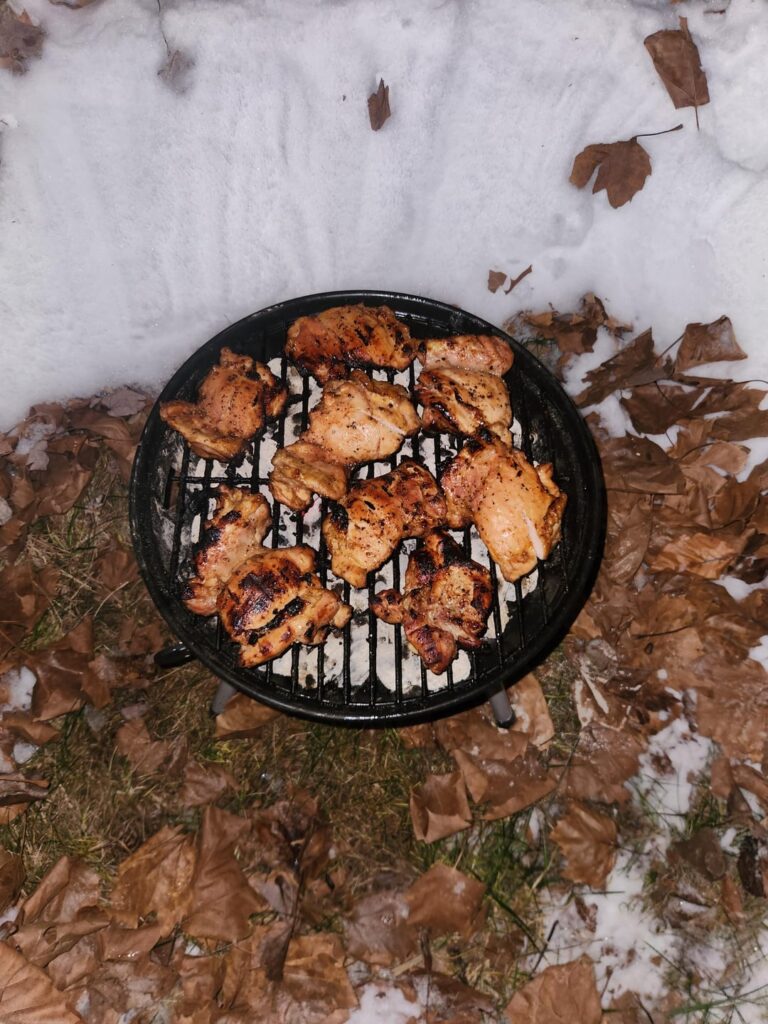 Rippin' the mini grill no matter the weather