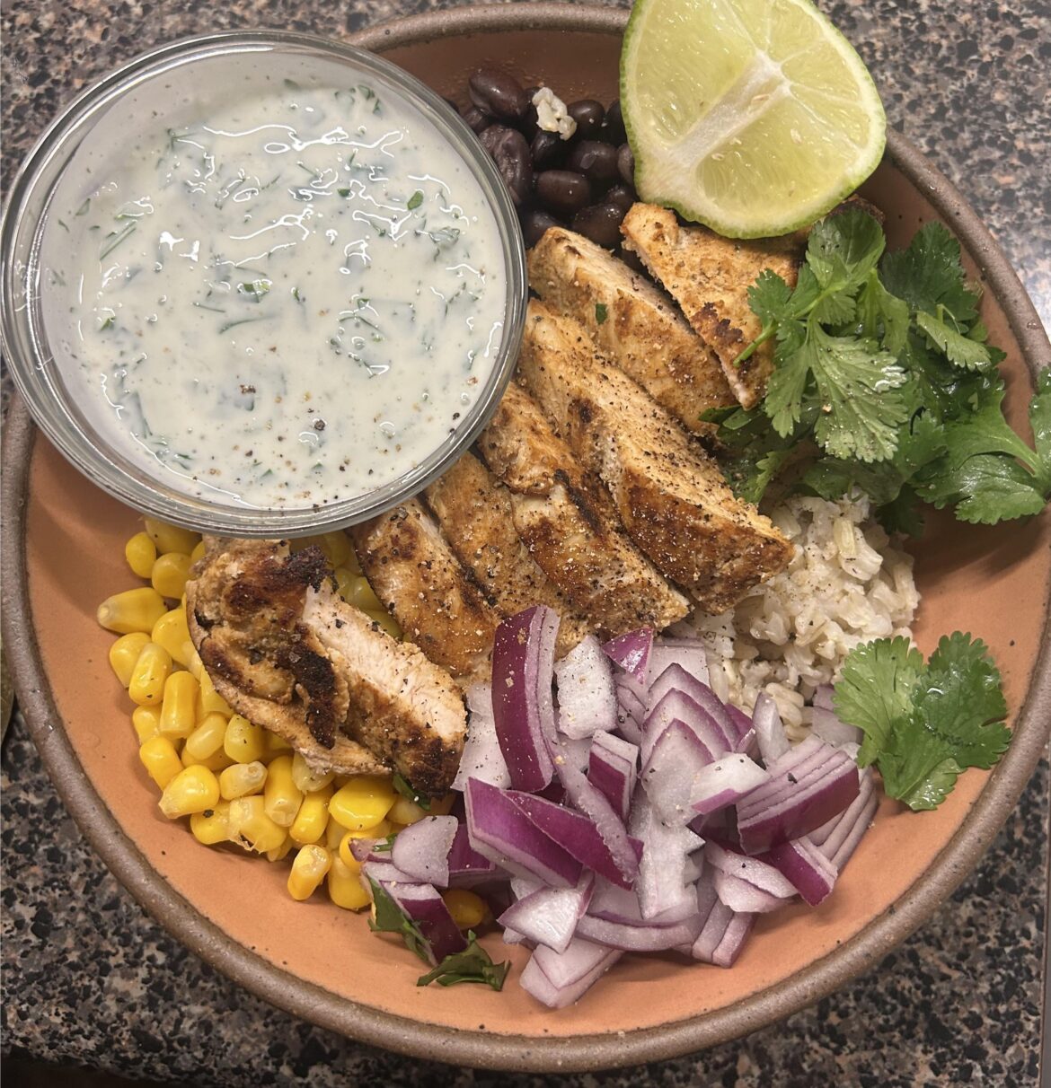 Chicken Bowl (526kcal, 63g protein, 10g fibre)