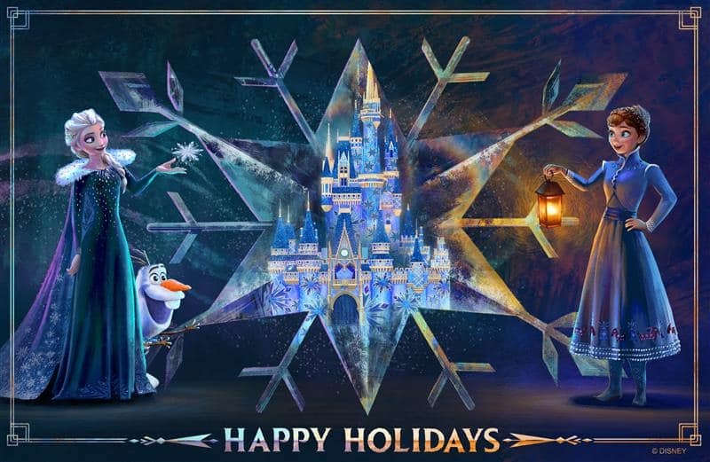 Frozen Holiday Surprise artwork featuring Anna, Elsa, and Olaf
