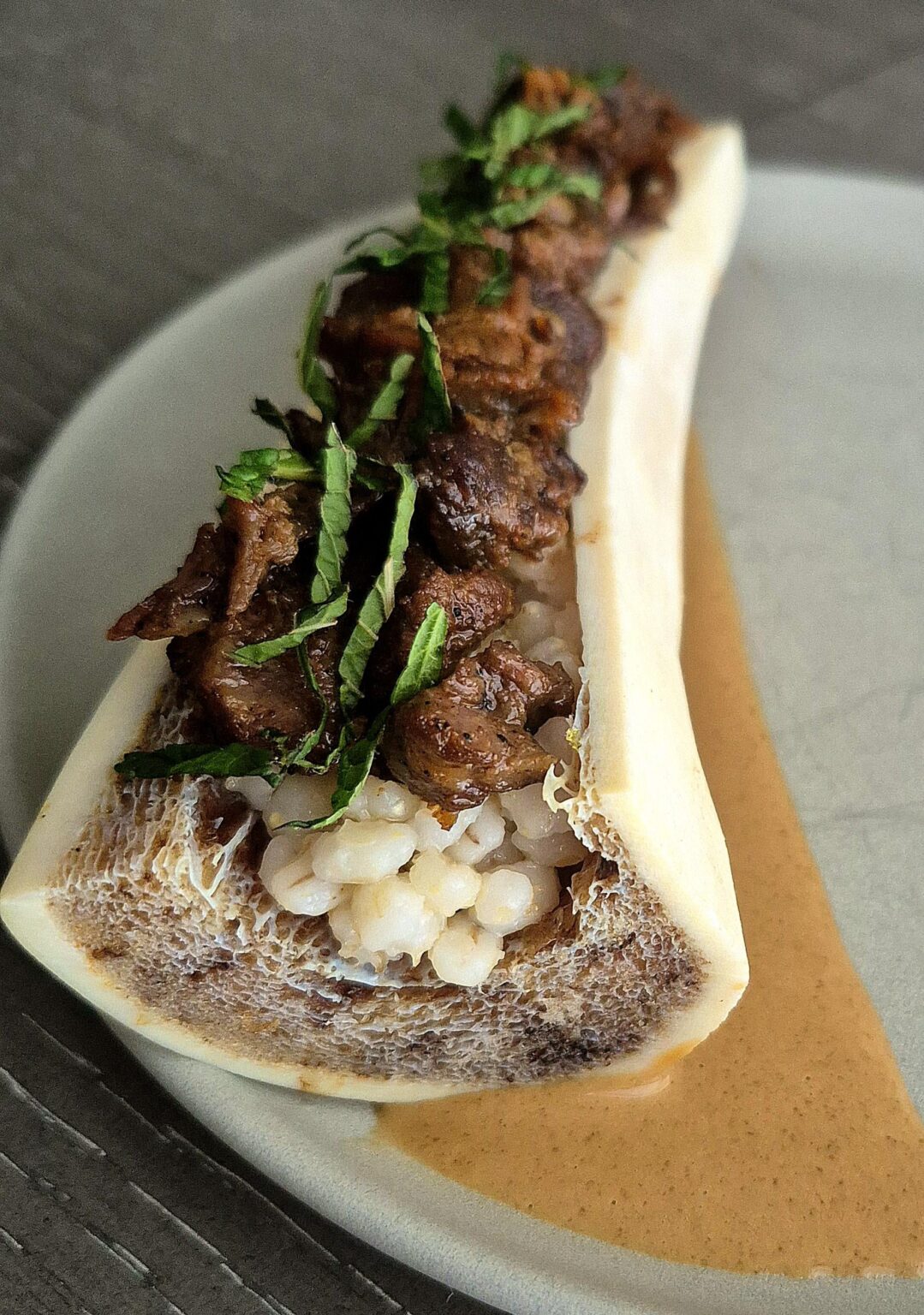 Marrow glazed Barley and Braised Beef Short Ribs with Mint - Dining and ...
