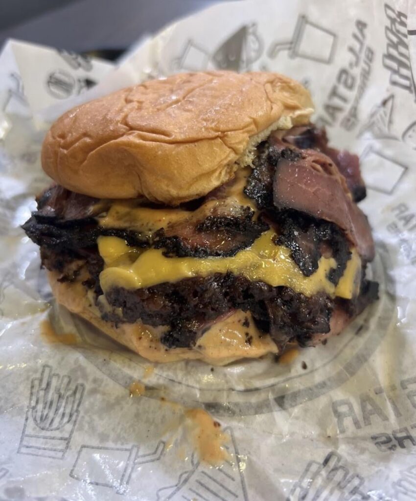 Is a double cheeseburger with pastrami over the top?