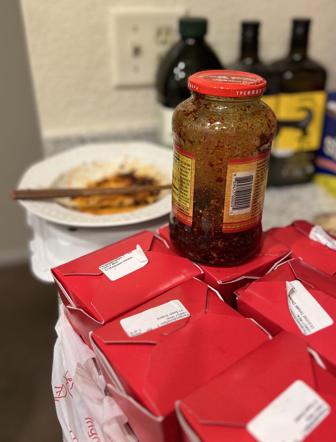 My wife one month in with chili crisp. I created a monster.