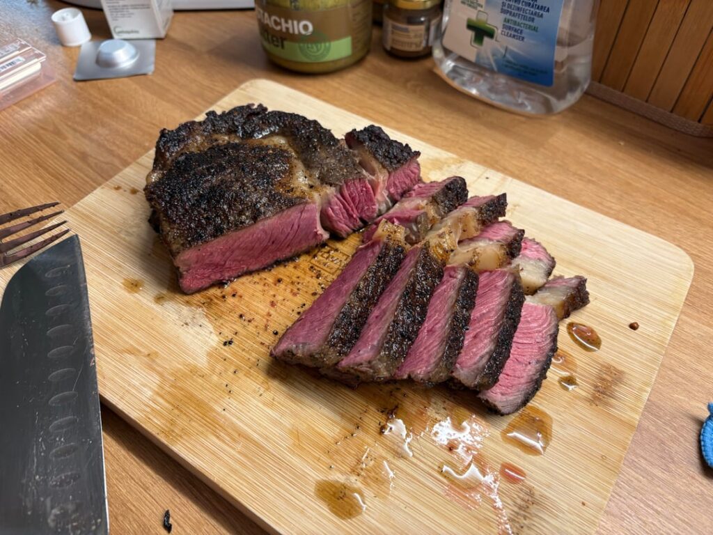 Reverse seared ribeye