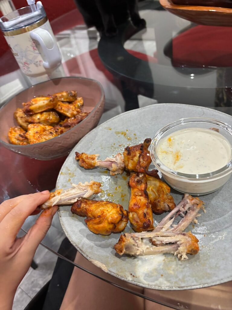 My mom made me buffalo wings and it’s all for me