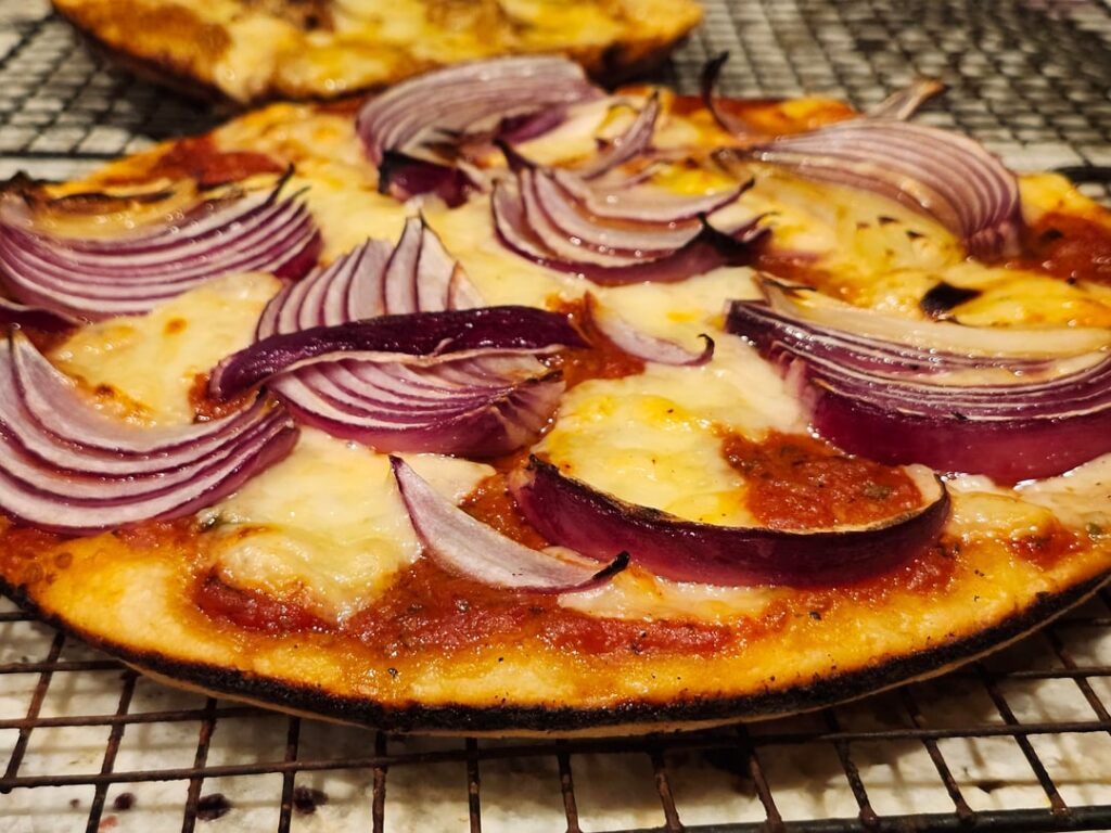 Onion Pizza with Pickled Onions