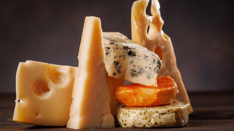 Assorted fancy cheeses