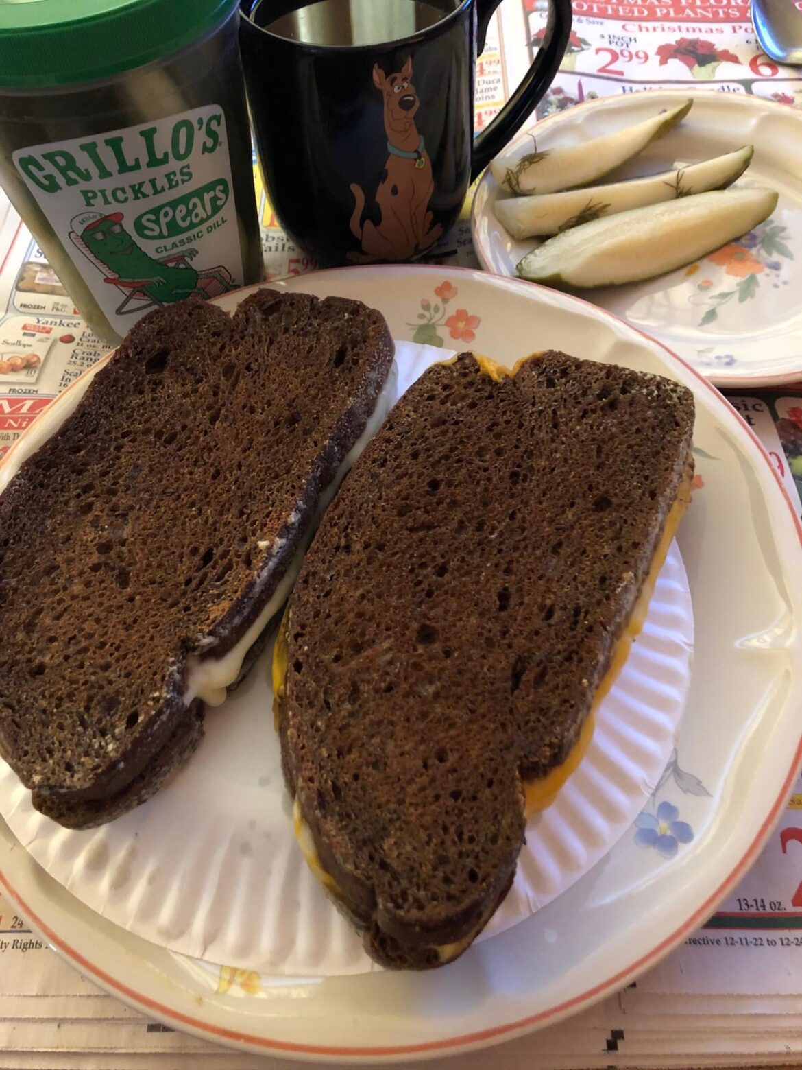 Pumpernickel grilled cheese