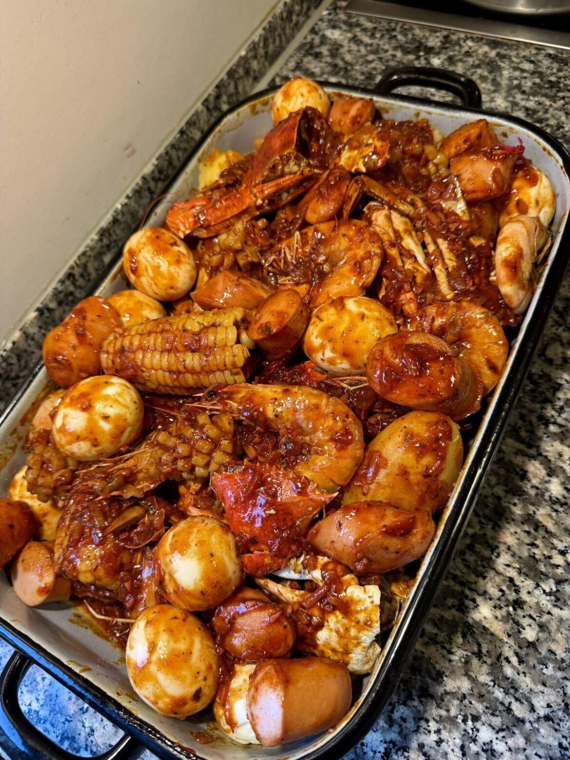 My seafood boil came out nice