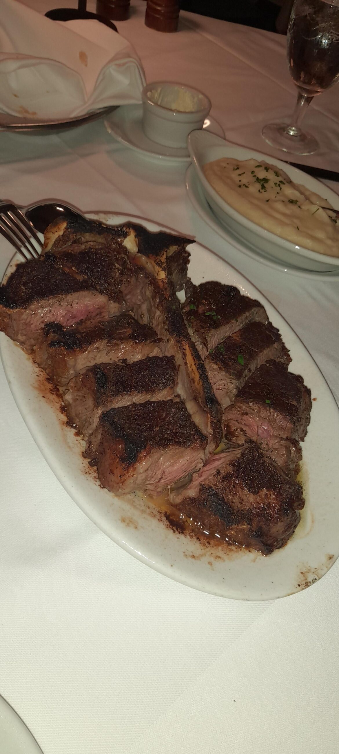 I had this porterhouse for my birthday. With a side of Garlic mashed potato👨‍🍳