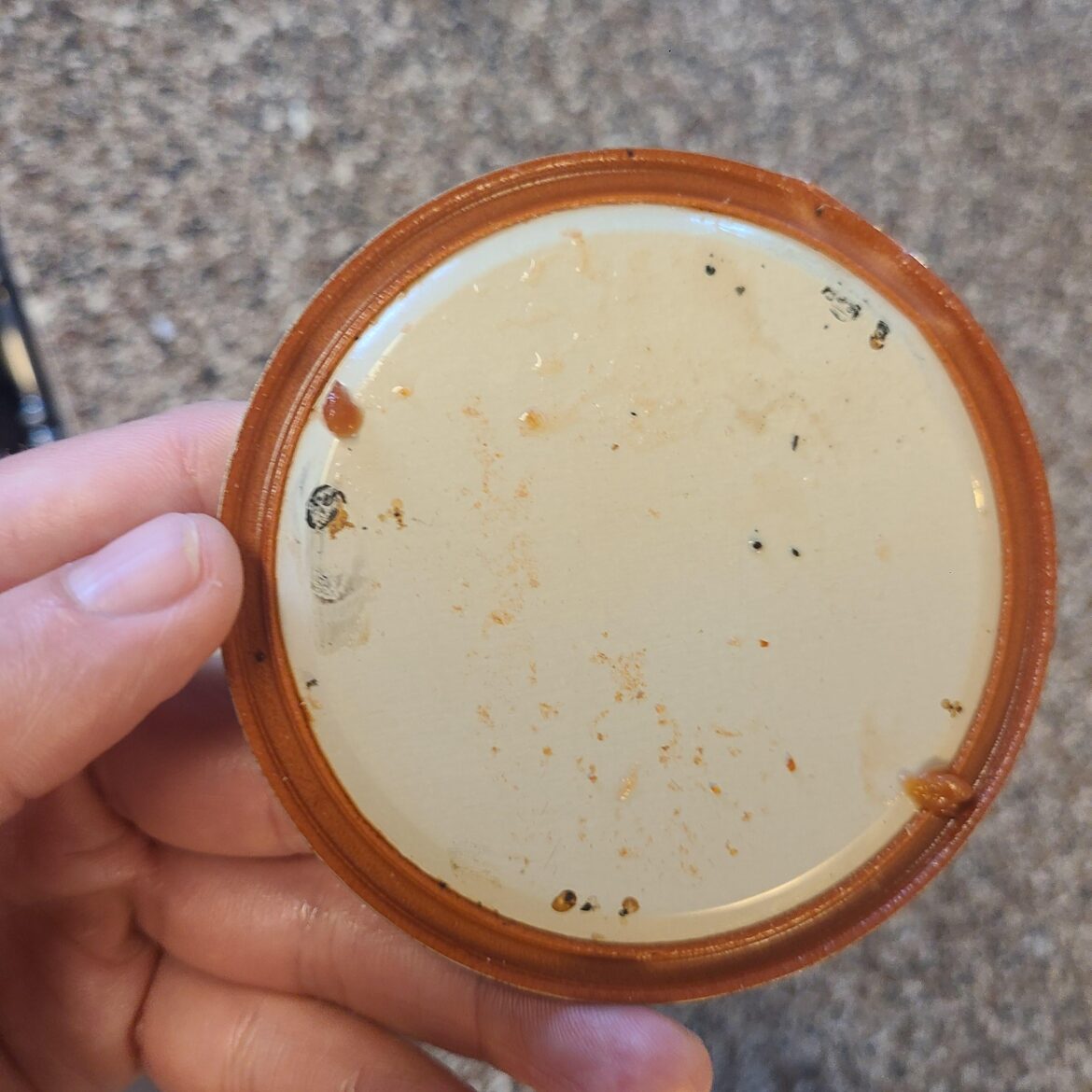 Black specks under canned pinto beans’ lids. Corrosion? Mold? Safe? Black specks under canned pinto beans' lids. Corrosion? Mold? Safe?