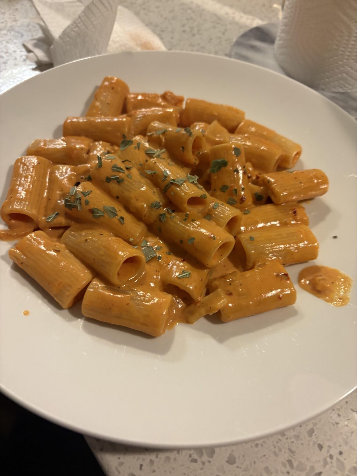 Made rigatoni vodka sauce for my fiancée for Valentine’s Day
