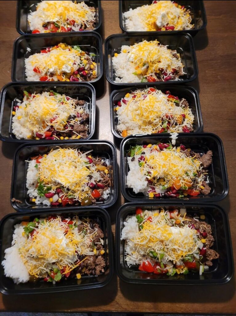 Burrito bowl prep