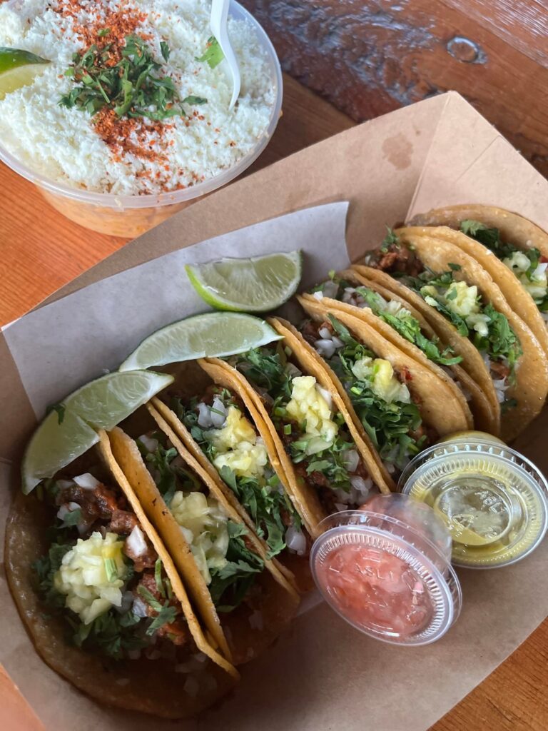 First time trying Discada Tacos and Elote. (pre-snowstorm) Can tacos get any more perfect than this?