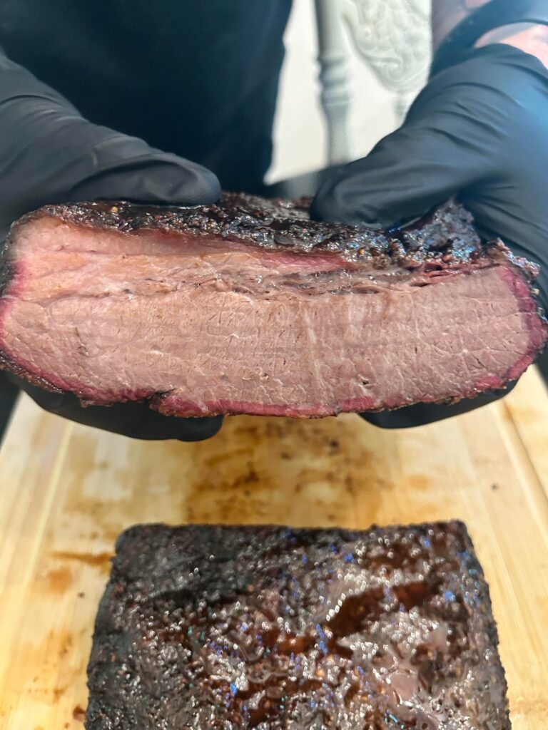 Trimmed whole Brisket smoked on my little Traeger Tailgate