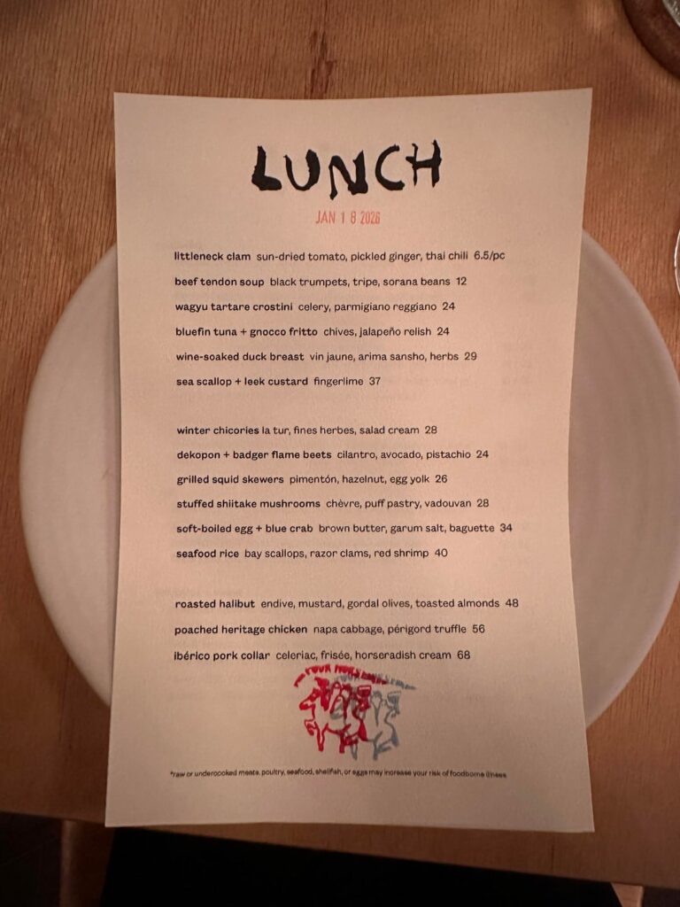 Four Horsemen was exquisite - lunch menu sweep