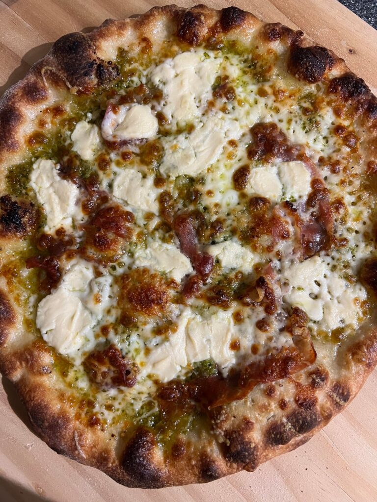 First attempt at a white-ish pizza on my pizza steel