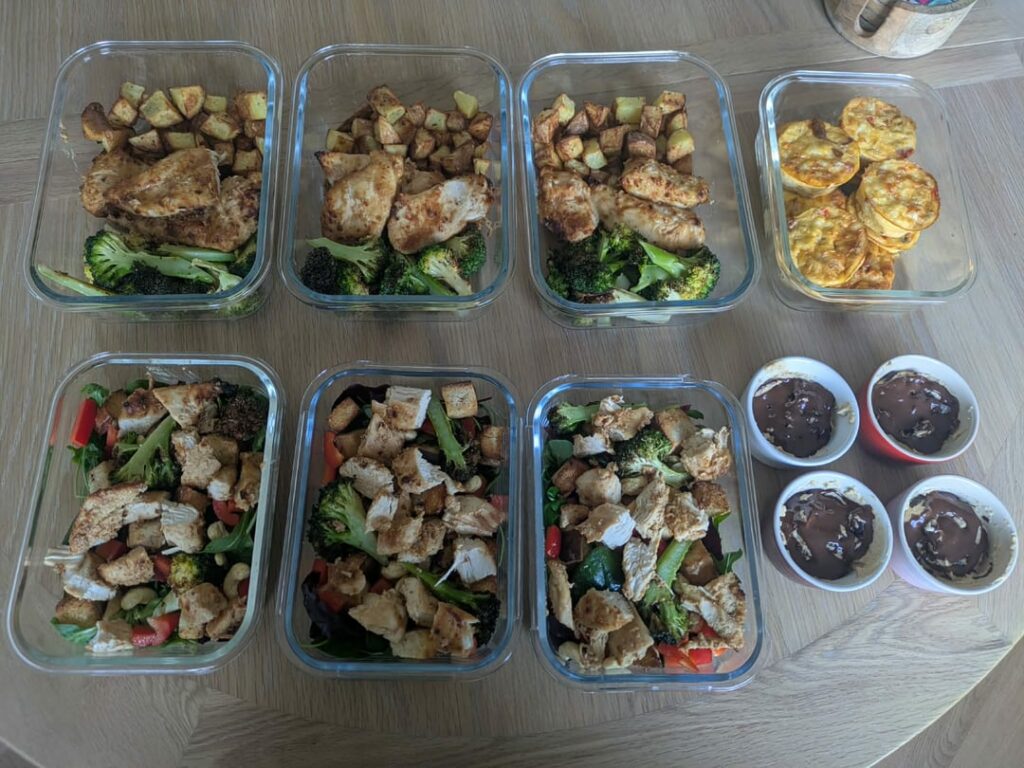 Sesame ginger chicken lunches plus snack prep