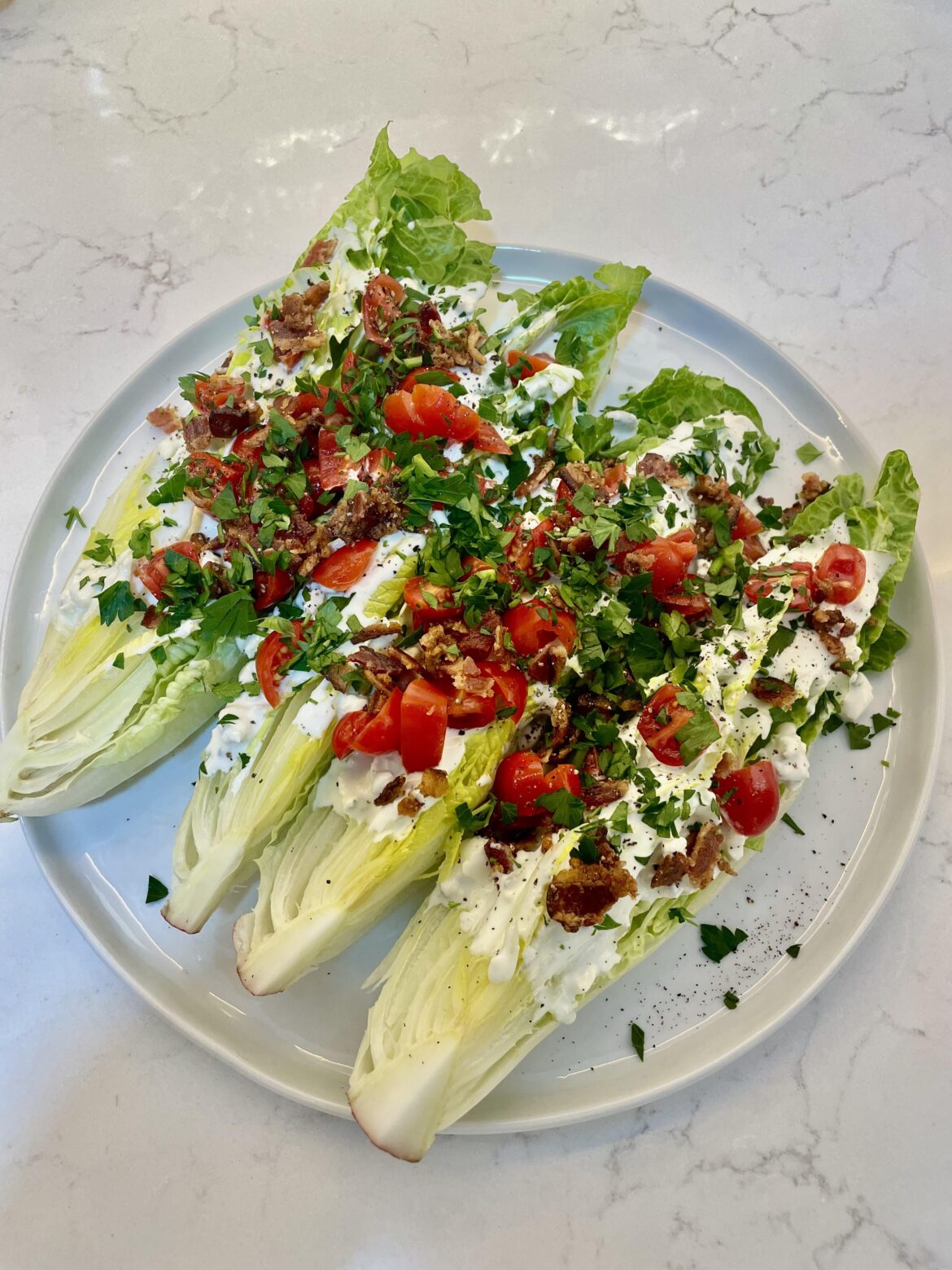 [homemade] romaine wedge salad