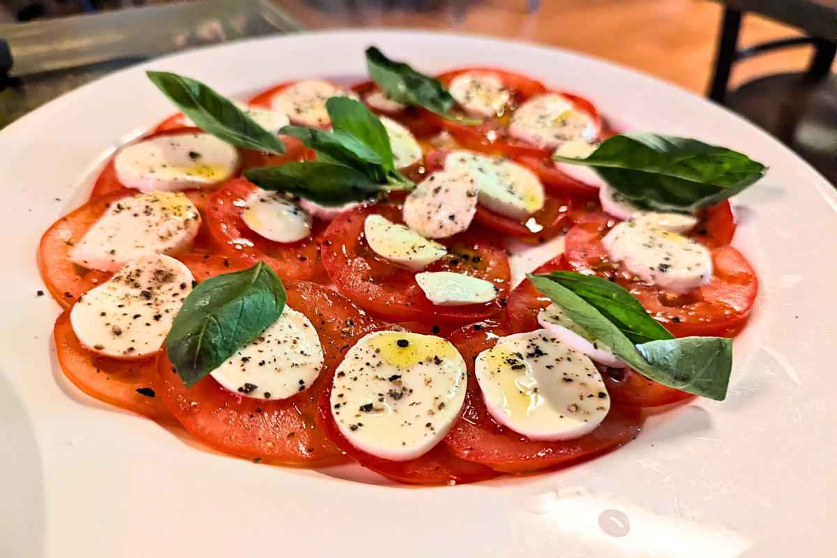 A plate of caprese salad