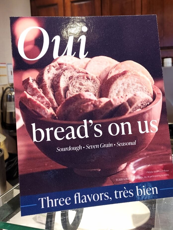 free bread and jam at la Madeleine