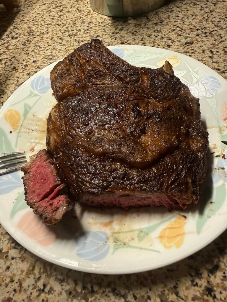 First time cooking a big steak like this myself
