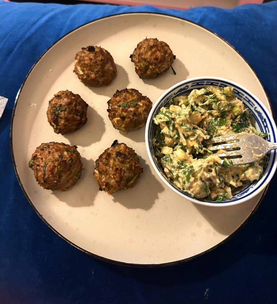 Spicy Beef meatballs and dip for dinner