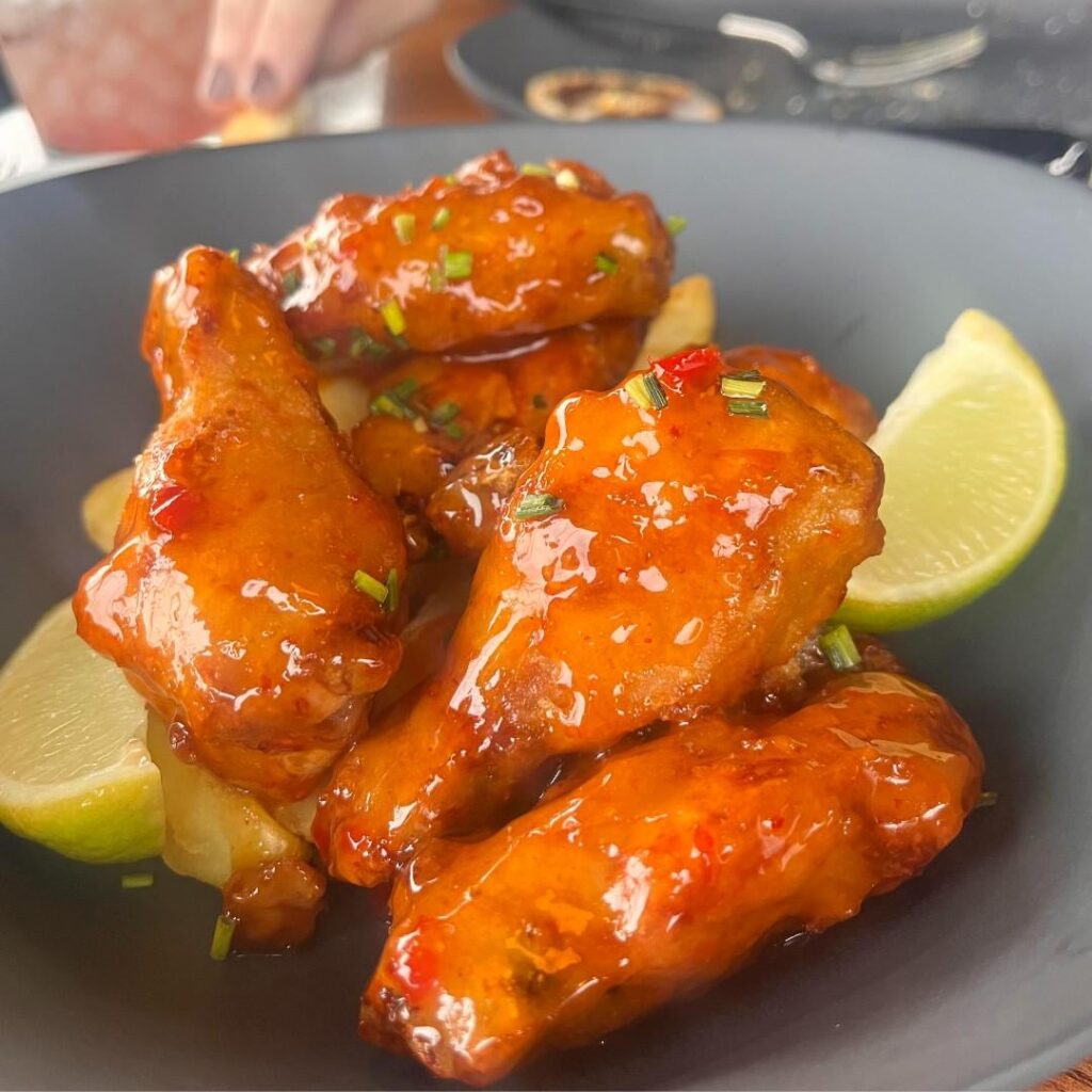 Sweet and spicy wings! From Doña Peru restaurant in Madrid