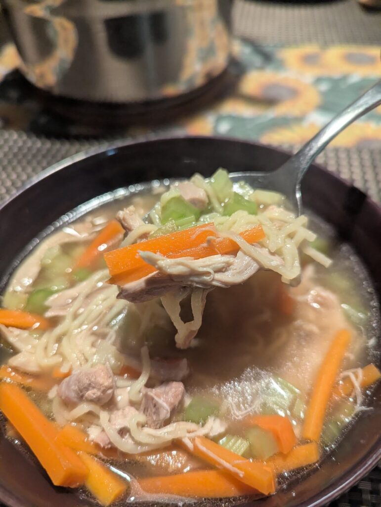 Chicken soup from scratch with homemade pasta