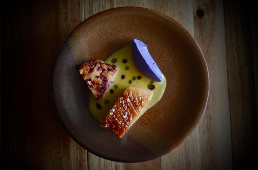 Honey-Laquered Duck Breast, Purple Cabbage, Fennel & Lemongrass Yellow Curry