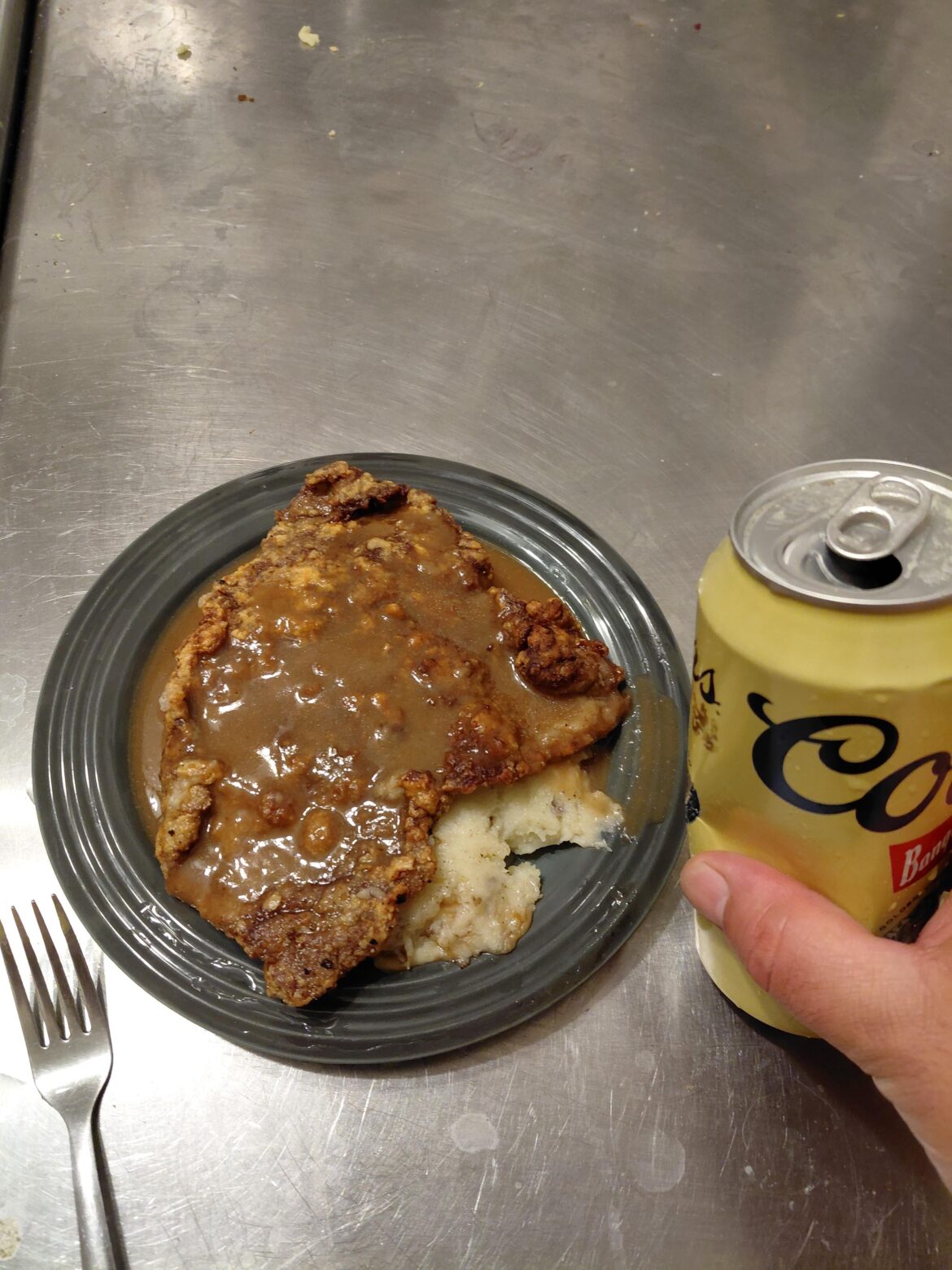 Country fried steak and mashed potatoes