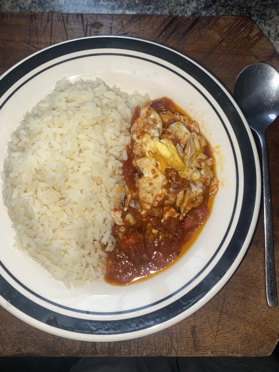 Rice n tomato stew x fried egg