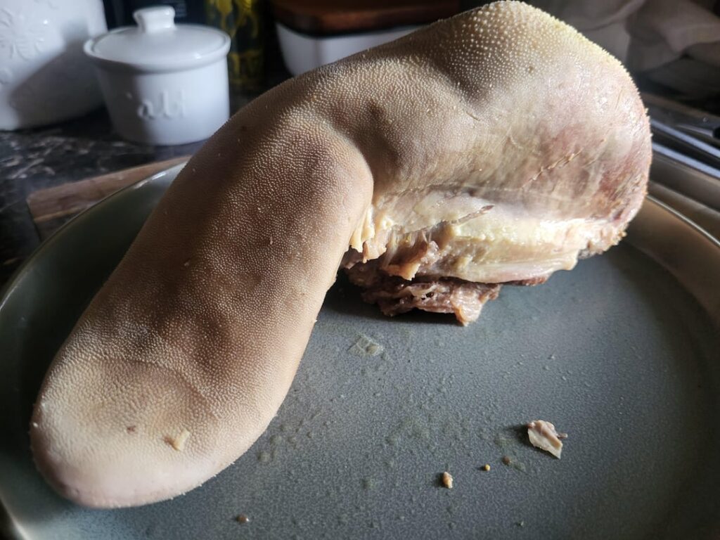 Beef tongue tacos with Oaxacan pasilla salsa.