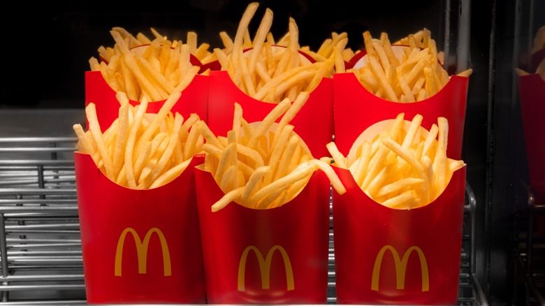 containers of French fries from McDonald's