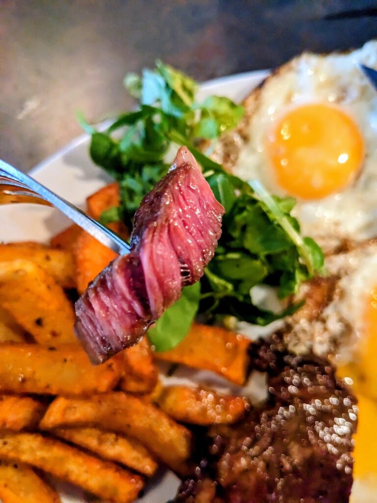 Thin ribeye for £6 and some home made chips.