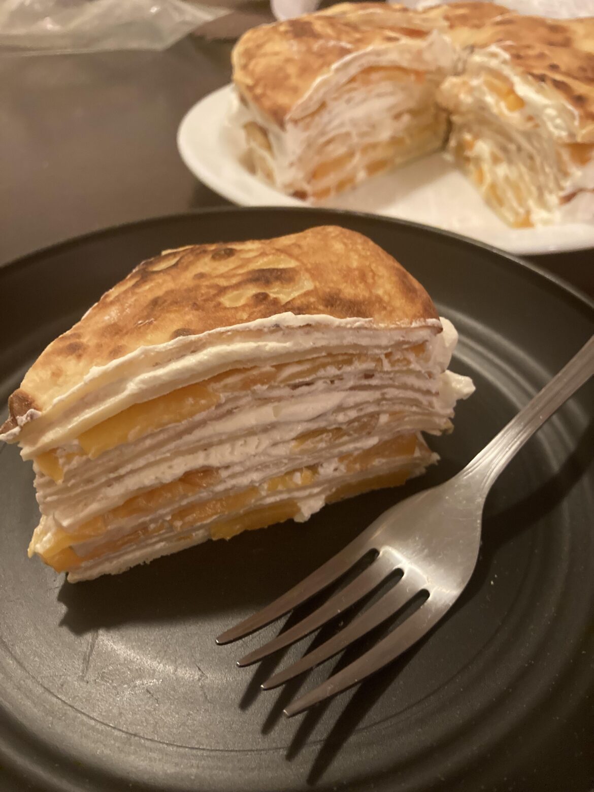 [Homemade] Peach Crepe Cake